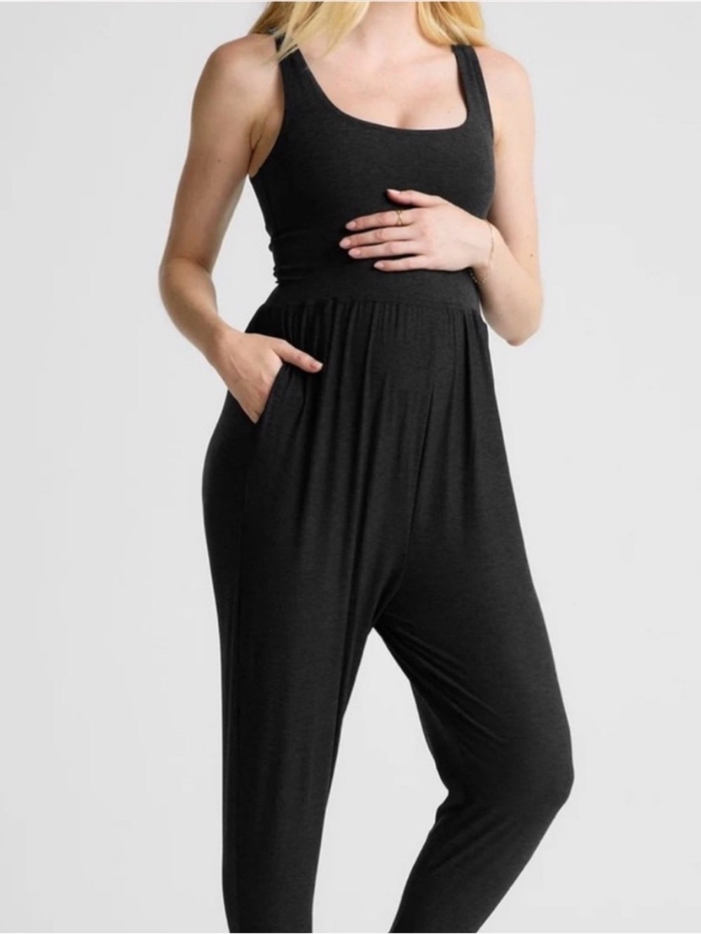 Beyond Yoga Beyond the Bump grow in comfort Maternity Jumpsuit black size medium
